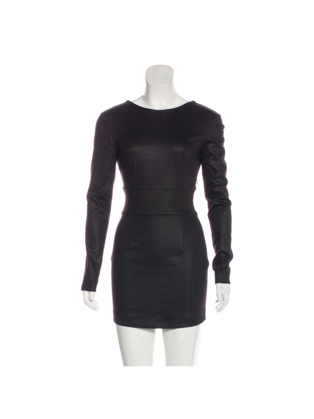 Pierre Balmain Black Long-Sleeve Fitted Mini Dress